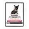 Stupell Industries Fashion Book Stack & French Bulldog Wall Art in Black Frame